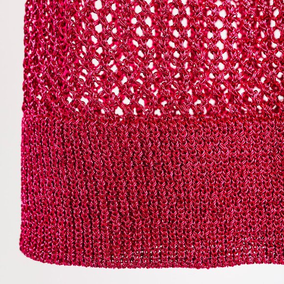 Dodo Bar Or Nma Fuchsia Short-Sleeve Crochet Polo Shirt - Picture 7 of 10